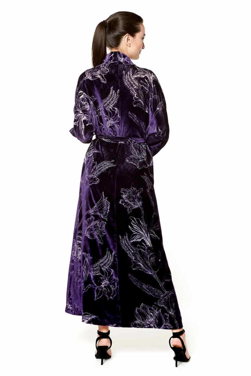 Passion Purple Faberge Velvet Long Robe