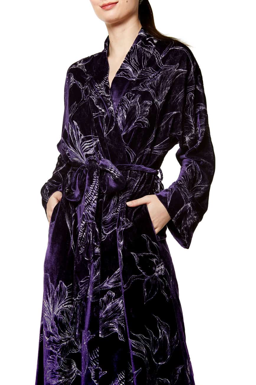 Passion Purple Faberge Velvet Long Robe