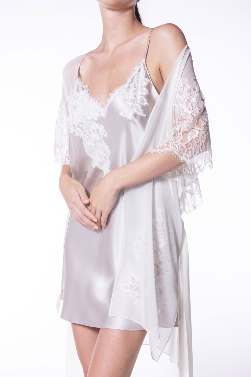Venus Chiffon Short Wrap - Christine Silk Lingerie & Loungewear