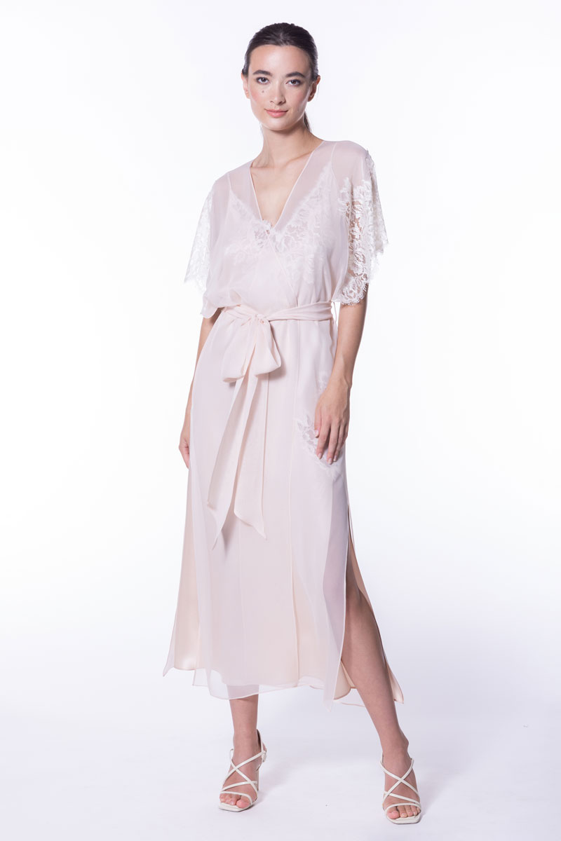 Venus Chiffon Long Wrap - Christine Silk Lingerie & Loungewear