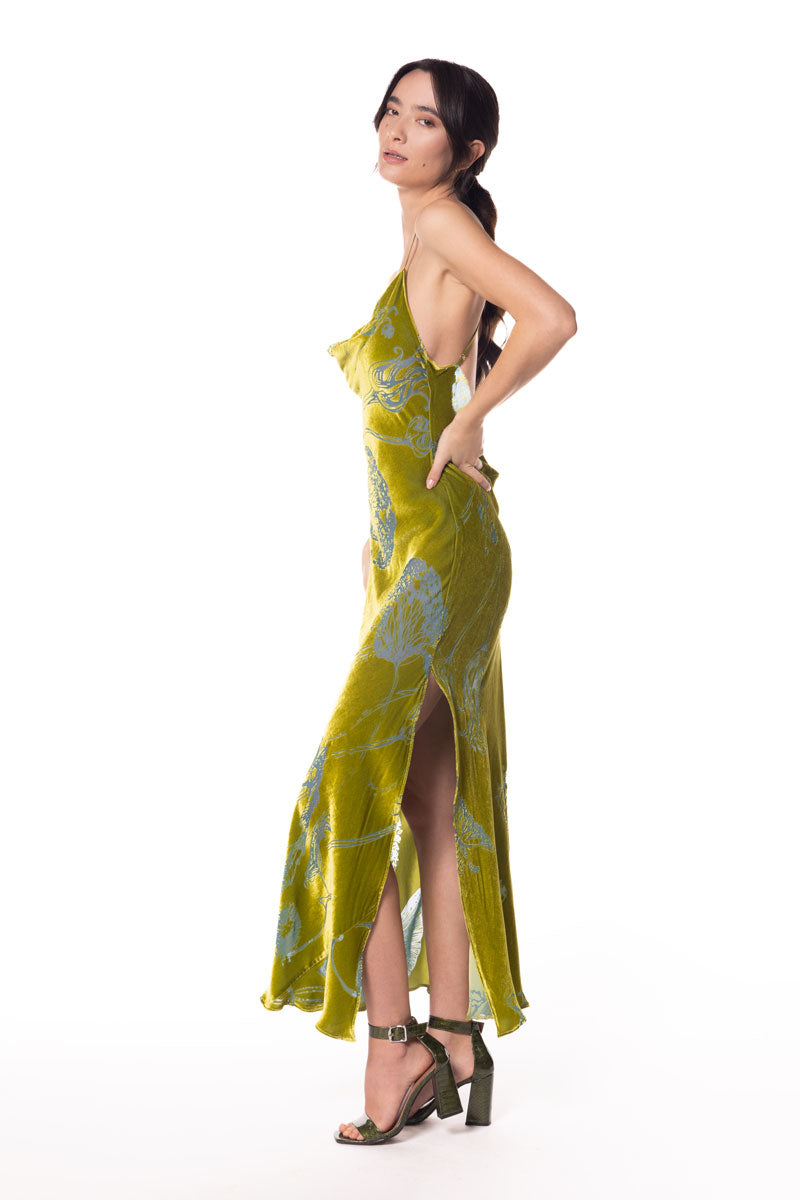 Moss Fabergé Velvet Draped Gown