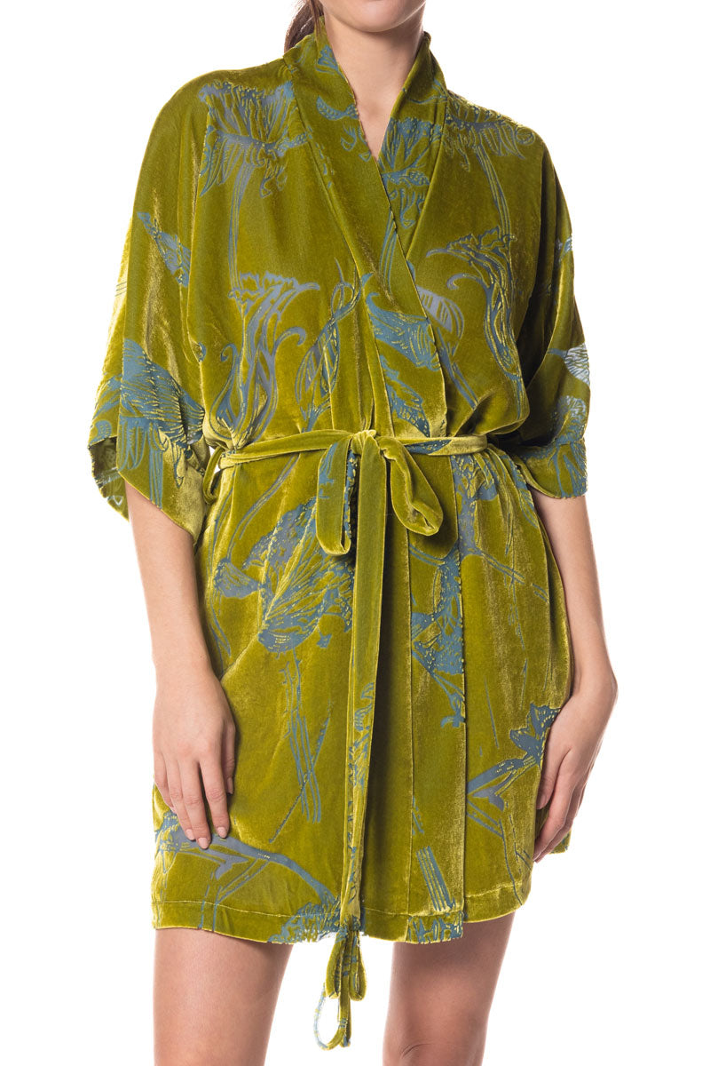 Moss Fabergé Velvet Short Robe