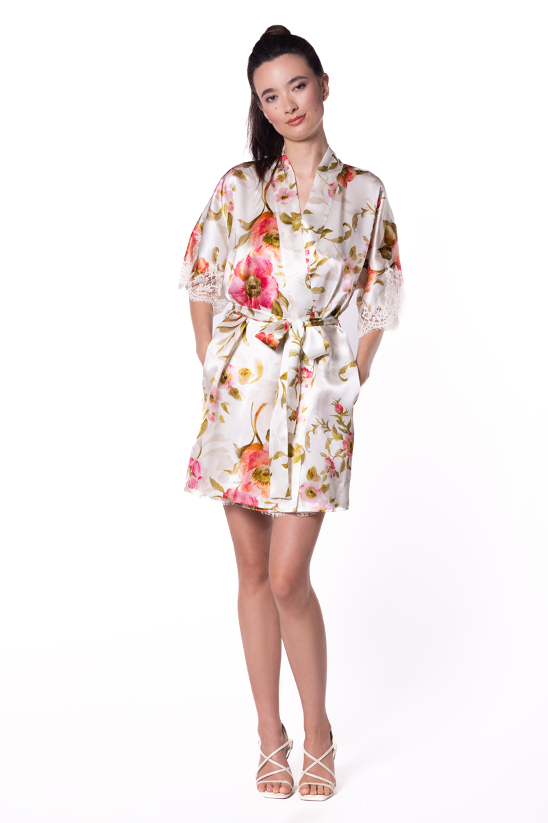 Gazebo Print Short Robe