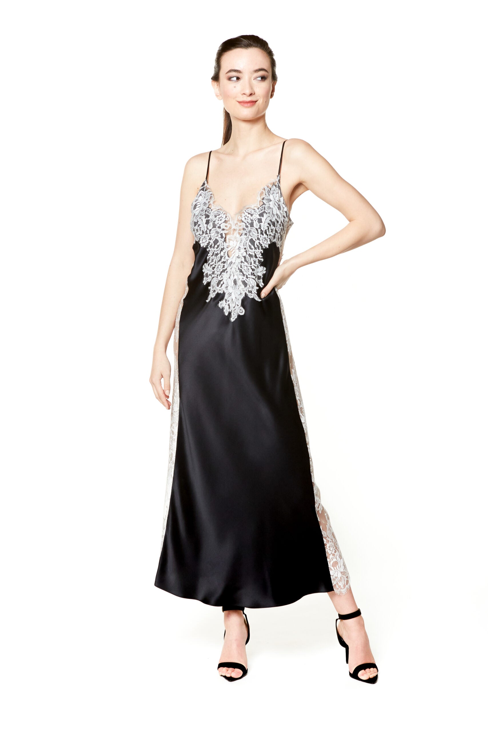 Diva Silver Lace Gown